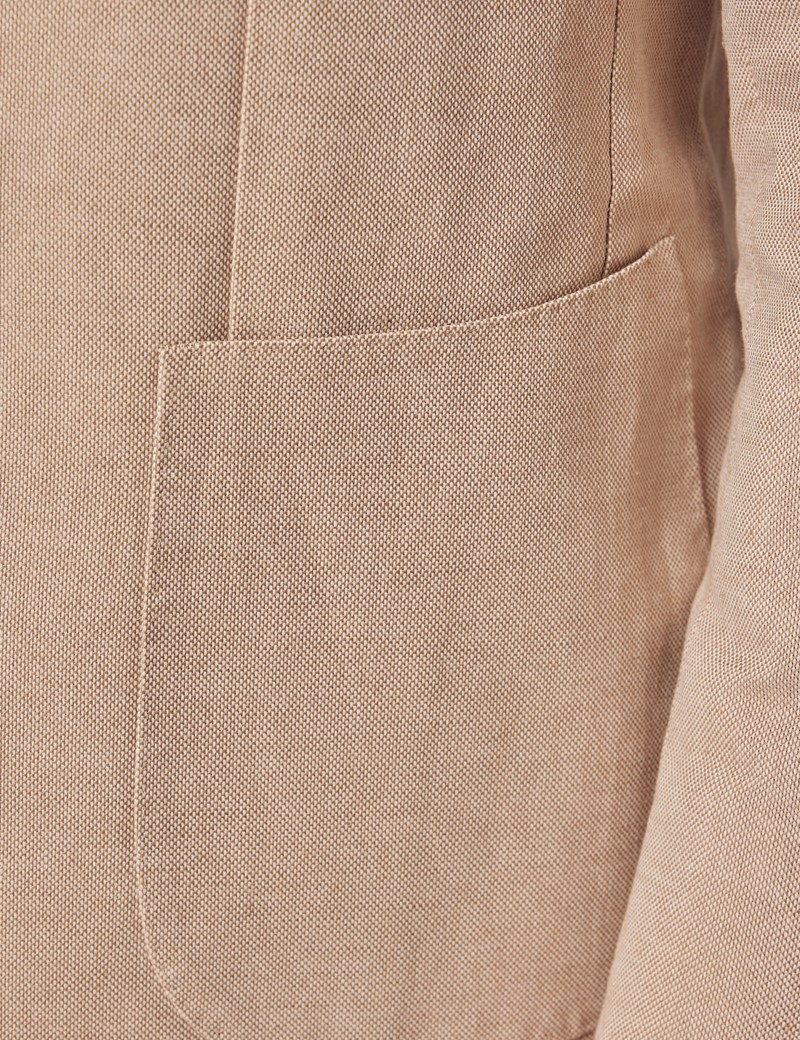 Stone Cotton Linen Slim Italian Suit - 1913 Collection