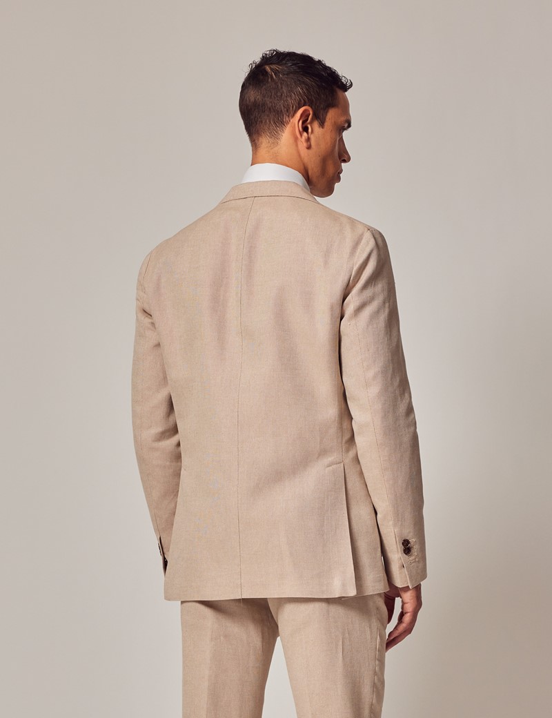 Men's Stone Italian Cotton Linen Slim Suit - 1913 Collection