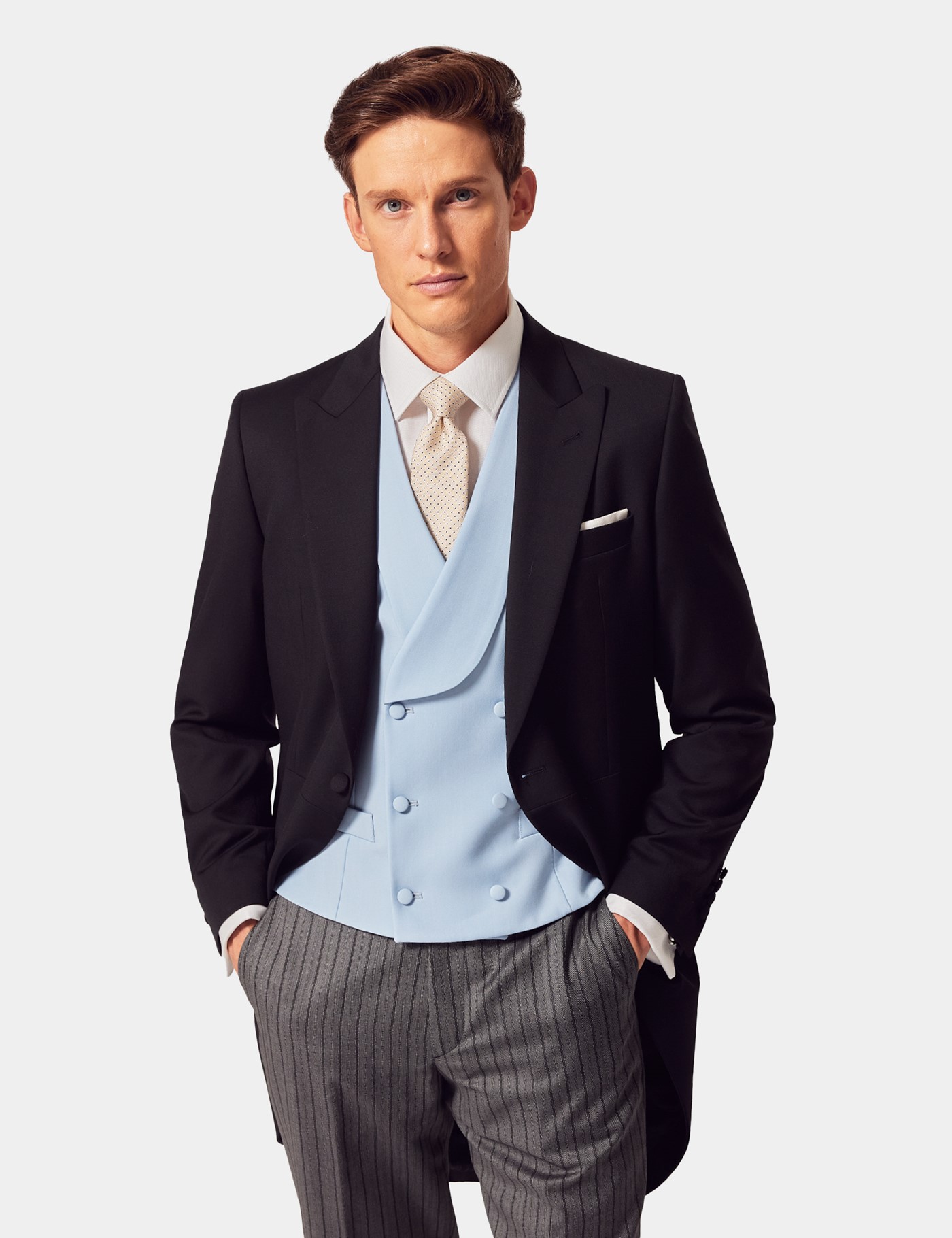 & Tailored Fit & Grey Morning Suit Jacket reg
