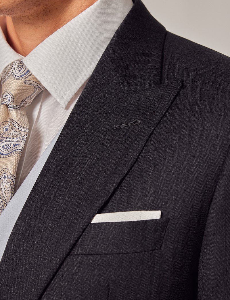 Men's Charcoal Italian Wool Morning Coat 1913 Collection Hawes & Curtis