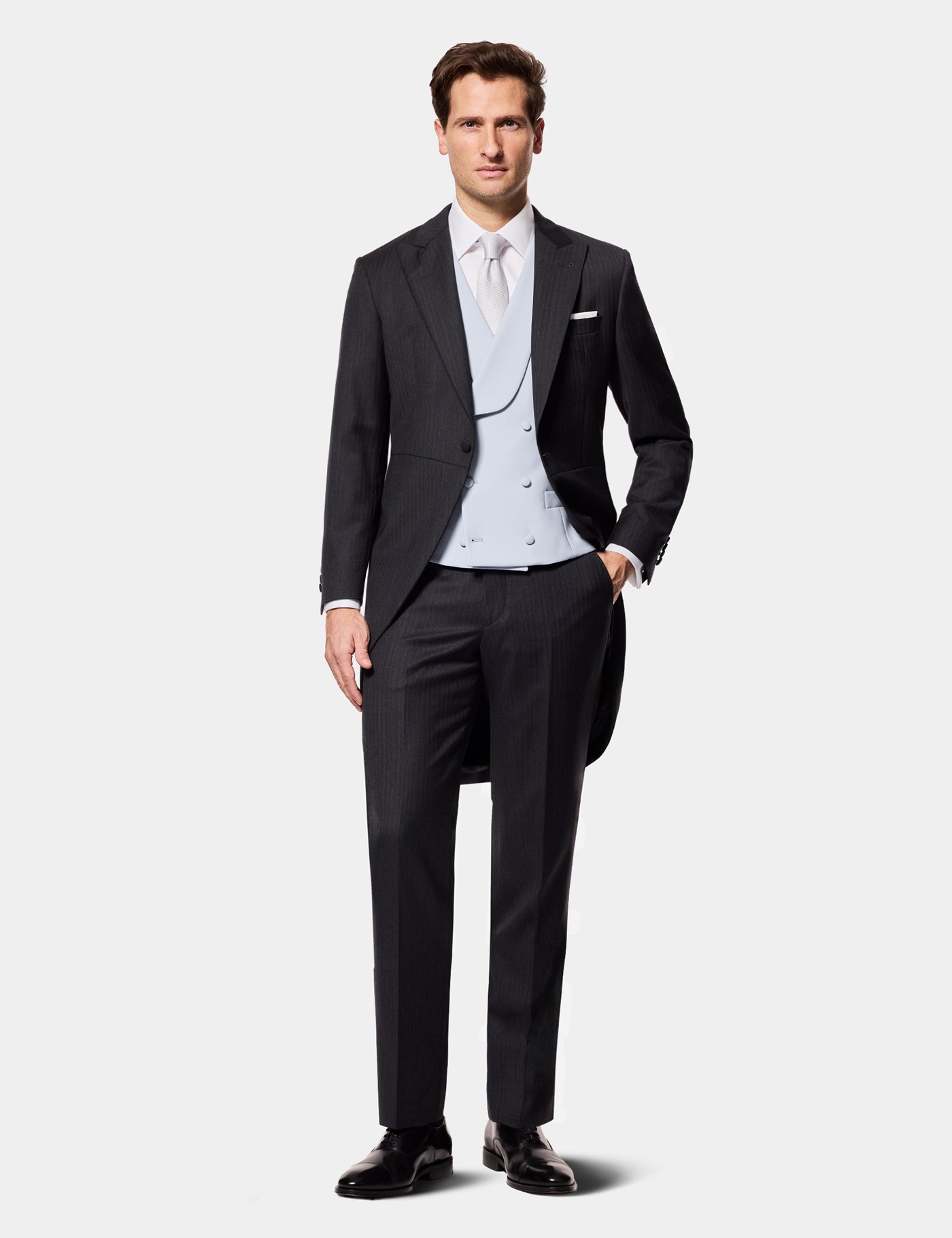 Hawes & Curtis Tailored Fit Charcoal 1913 Morning Suit Jacket Size: 36 reg (EU 46) image 3
