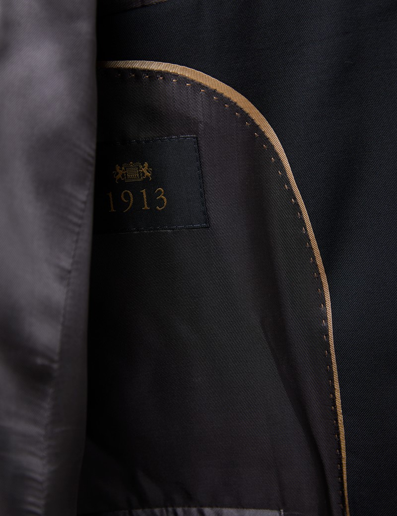 Men's Black Tailored Fit Italian Suit Jacket - 1913 Collection