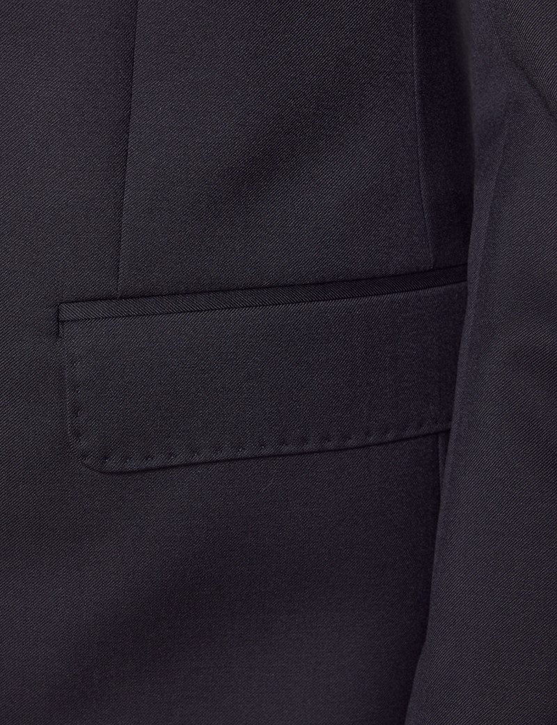 Anzugsakko - Tailored Fit - schwarz - 110s Wolle - 2-Knopf Einreiher