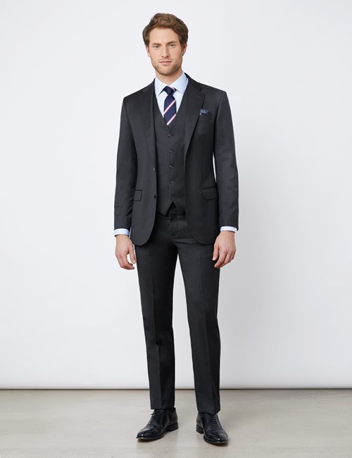 Men's Charcoal 3 Piece Tailored Fit Italian Suit - 1913 Collection