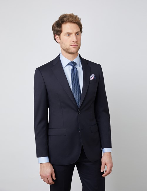 Men's Navy Tailored Fit Italian Suit Jacket - 1913 Collection