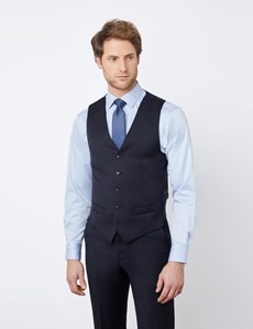 Men's Navy Tailored Fit Italian 3 Piece Suit - 1913 Collection
