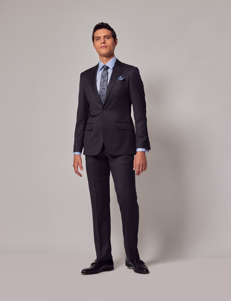 Men's Charcoal Twill Tailored Italian Suit - 1913 Collection| Hawes ...
