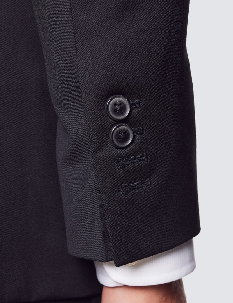Dreiteiler Anzug 1913 Kollektion – Tailored Fit – 110s Wolle – 2-Knopf Einreiher – schwarz