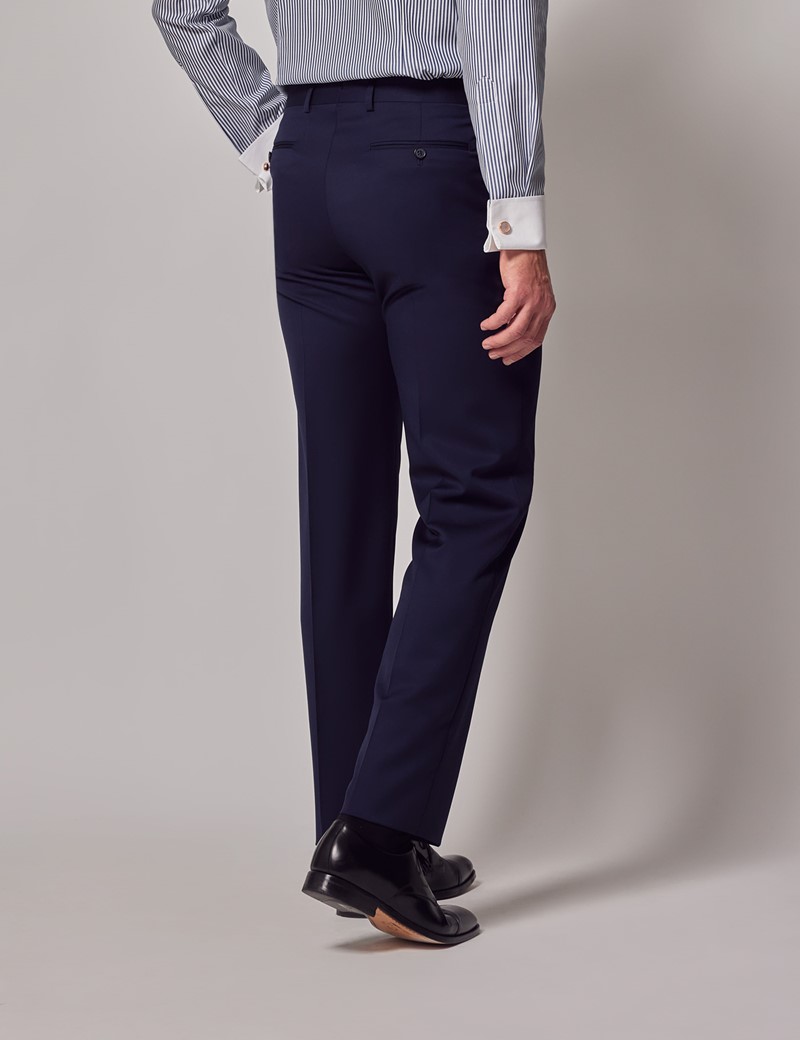 Men's Dark Blue Tailored Fit 3 Piece Suit - 1913 Collection | Hawes ...