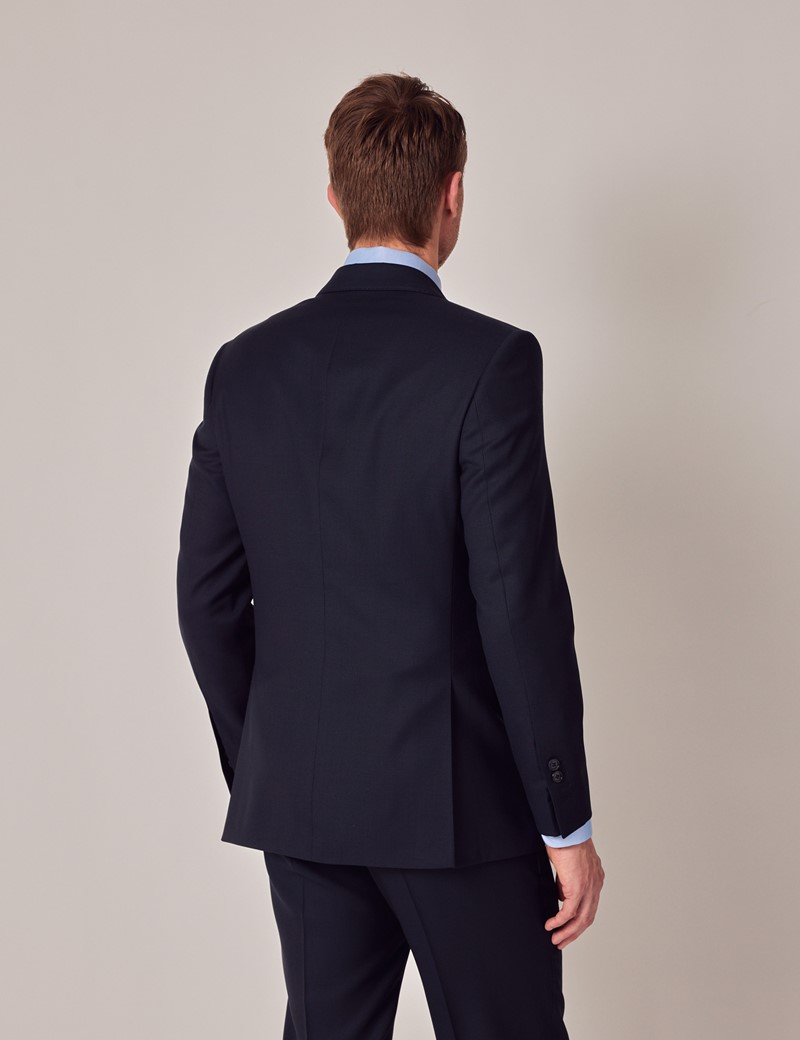 Men's Navy Birdseye Plain Tailored Fit 3 Piece Suit - 1913 Collection ...