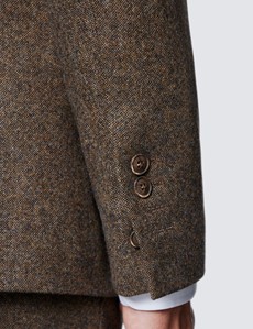 Tweed Anzugsakko – 1913 Kollektion – Lammwolle – Slim Fit – 2-Knopf Einreiher – braun