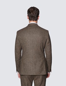 Men's Brown Tweed Slim Fit Suit Jacket - 1913 Collection