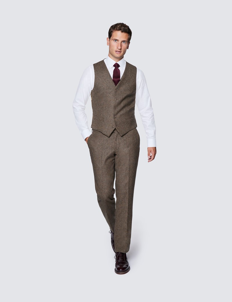 Tweed Anzug – 1913 Kollektion – Wolle – Slim Fit – 2-Knopf Einreiher – braun