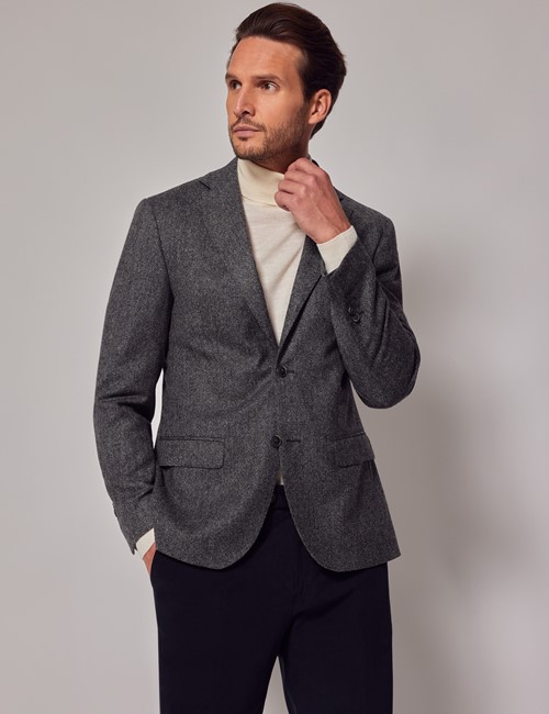 Men's Grey Tweed Slim Suit Pants - 1913 Collection | Hawes & Curtis