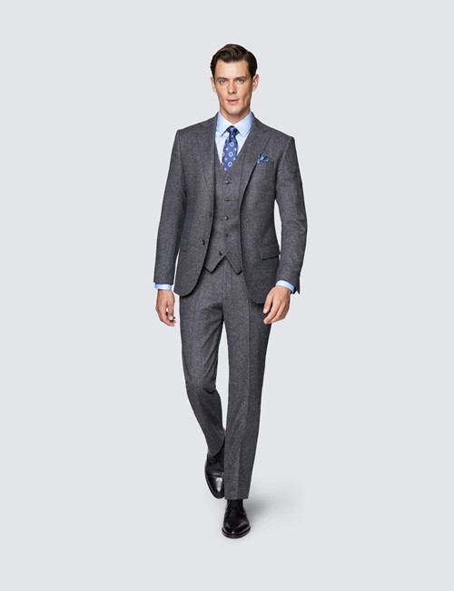 Men's Grey Tweed 3 Piece Slim Fit Suit - 1913 Collection