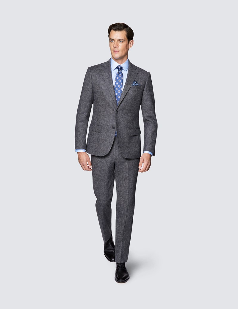 Tweed 3 Piece Slim Fit Suit in Grey - 1913 Collection | Hawes  Curtis