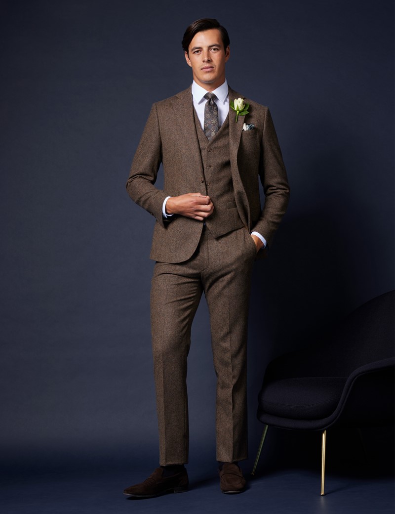 Tweed Collection 3 Piece Slim Fit Suit | Hawes & Curtis