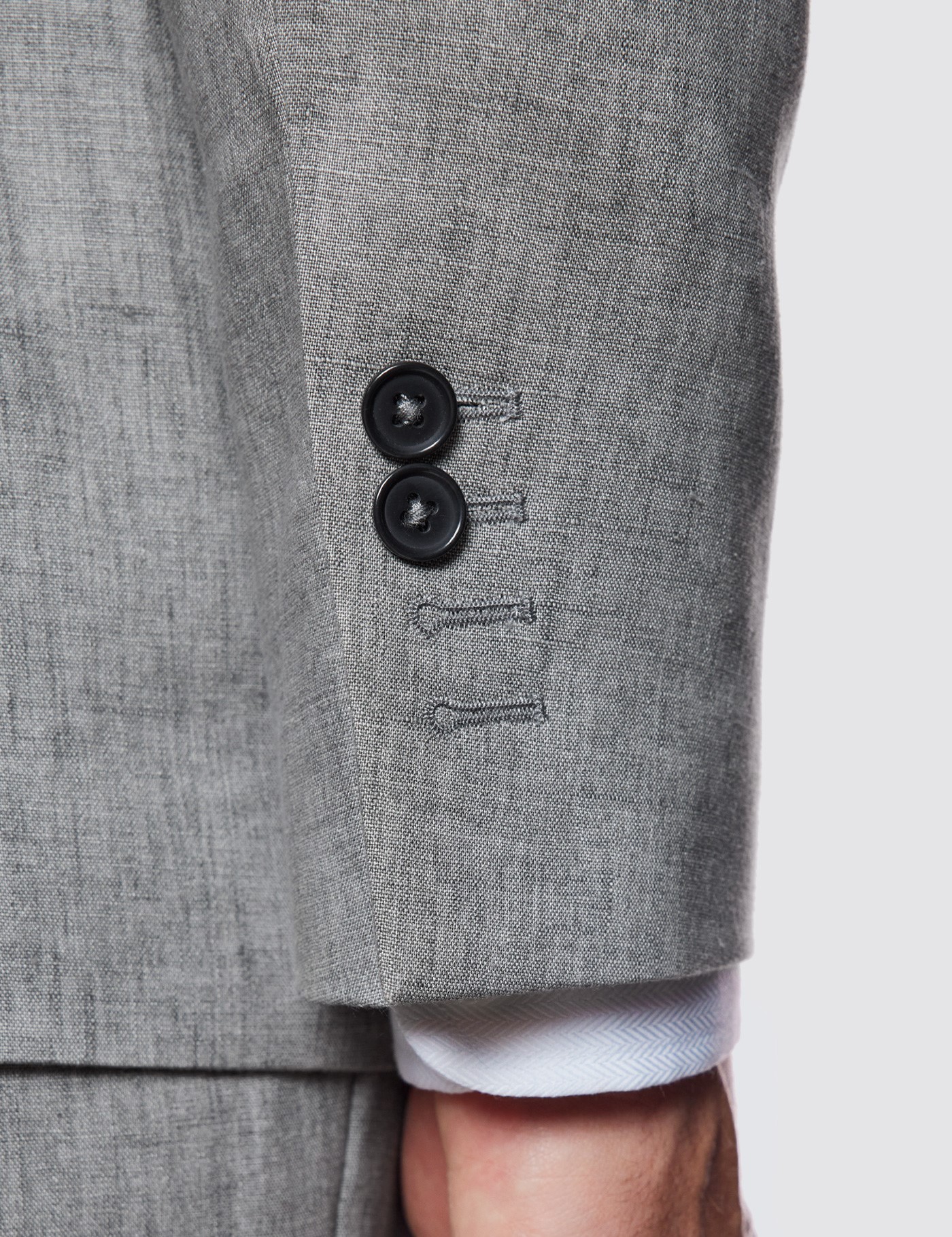 Men's Grey Linen Slim Fit Italian Suit - 1913 Collection | Hawes and Curtis