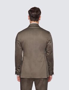 Men’s Khaki Italian Cotton Slim Fit Suit Jacket - 1913 Collection