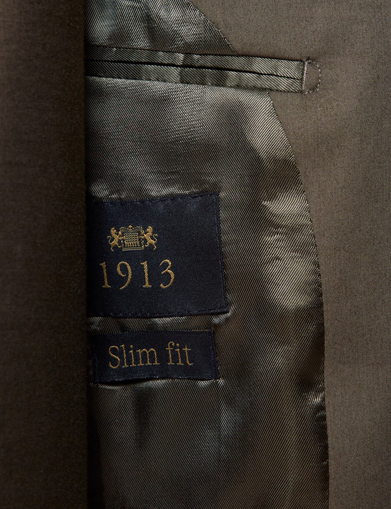 Zweiteiler Anzug – 1913 Kollektion – Slim Fit – Baumwollstretch – 2-Knopf Einreiher – khaki