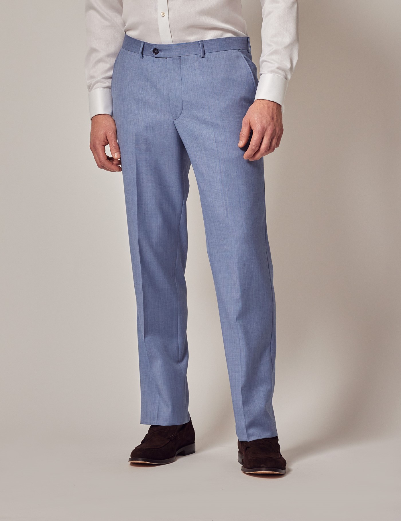 100% Wool Men’s Light Blue Tailored Fit Sharkskin 2 Piece Italian Suit ...