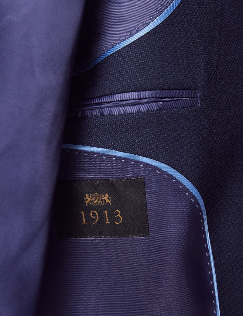 Men's Navy Birdseye Plain Tailored Fit Suit - 1913 Collection
