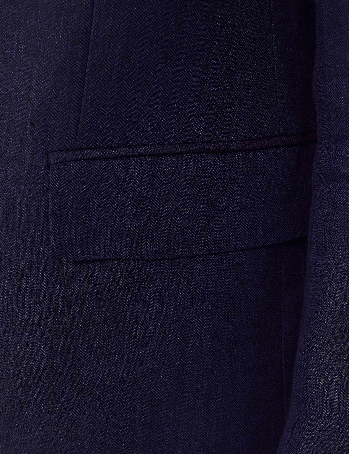 Men's Navy Herringbone 2 Piece Linen Tailored Italian Suit