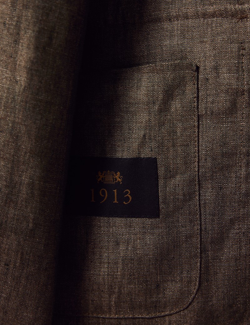 Men's Dark Green Linen Shirt Jacket - 1913 Collection