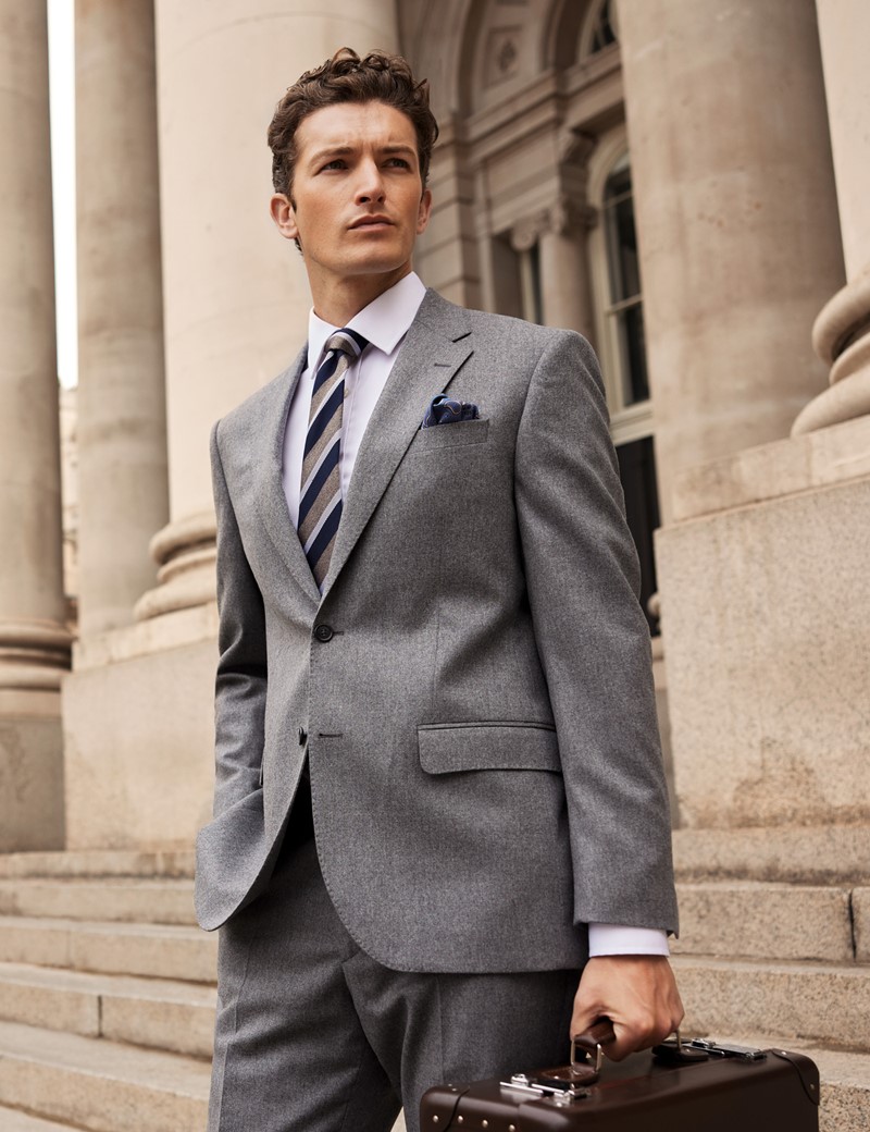 Grey Tailored Flannel Wool Suit - 1913 Collection