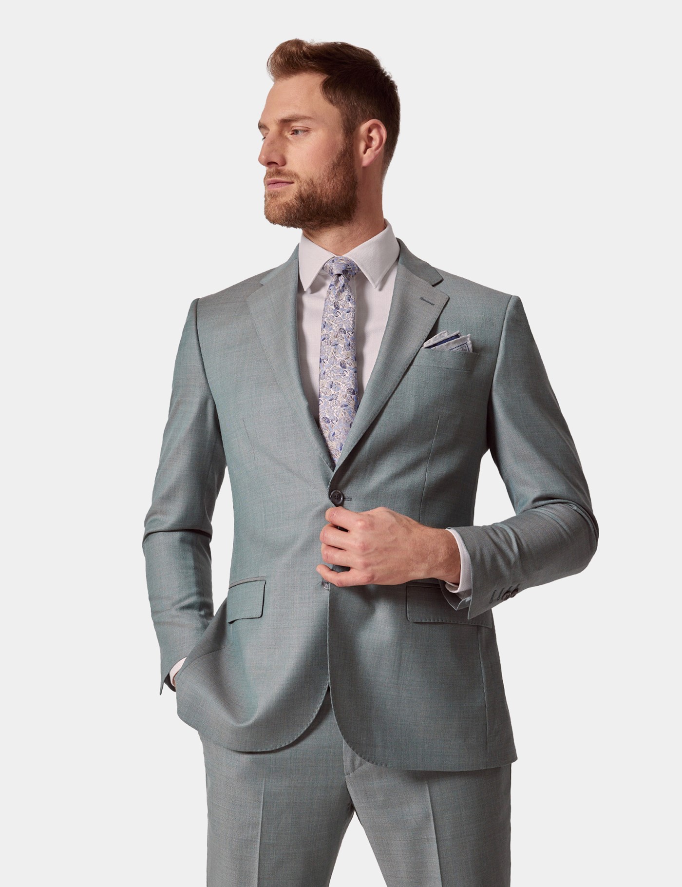 & Tailored Fit Sharkskin 1913 Suit Jacket short