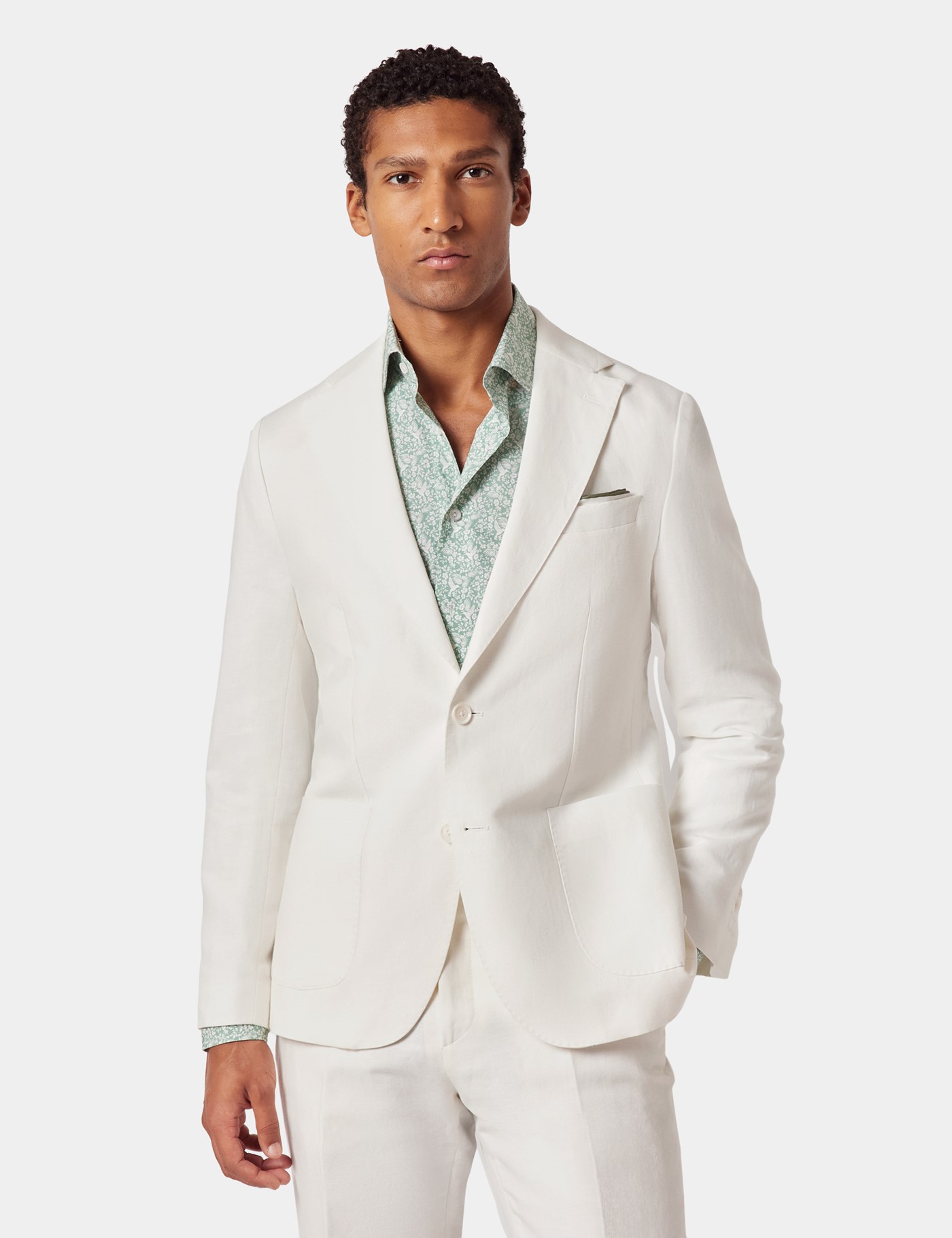 Hawes & Curtis Slim Fit White 1913 Linen Suit Jacket Size: 40 reg (EU 50)