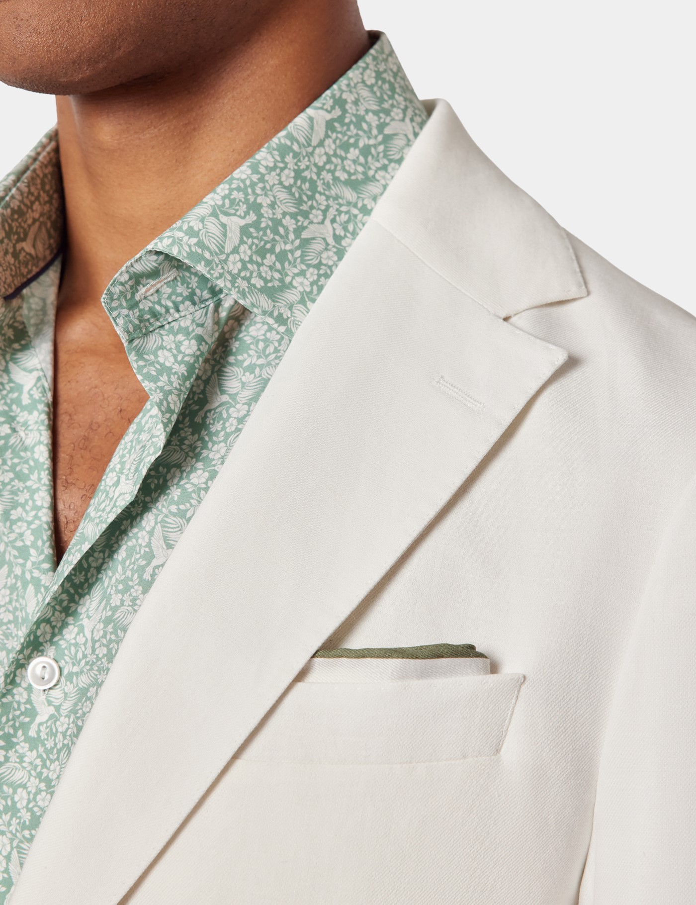 Hawes & Curtis Slim Fit White 1913 Linen Suit Jacket Size: 38 reg (EU 48) image 2