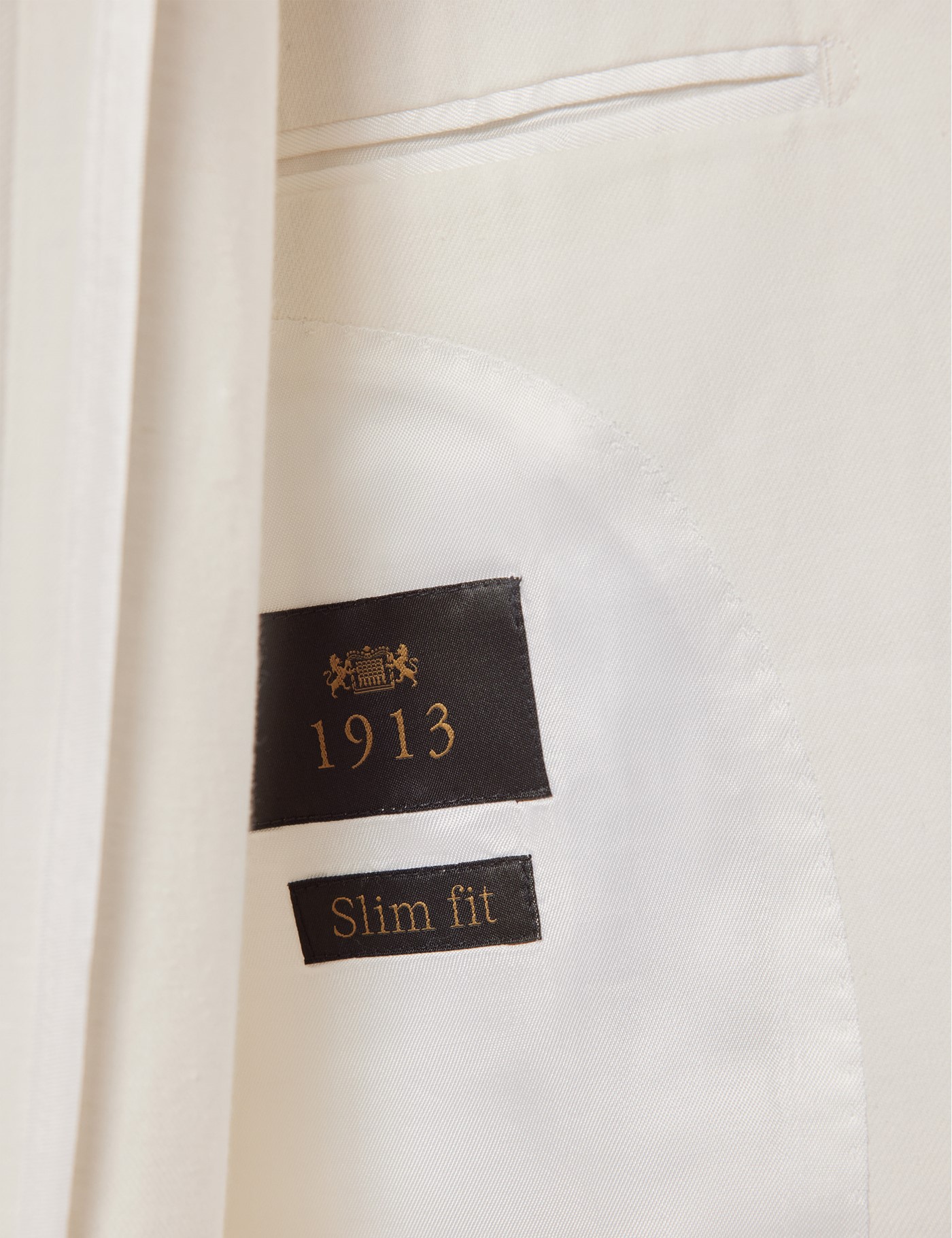 Hawes & Curtis Slim Fit White 1913 Linen Suit Jacket Size: 38 reg (EU 48) image 4