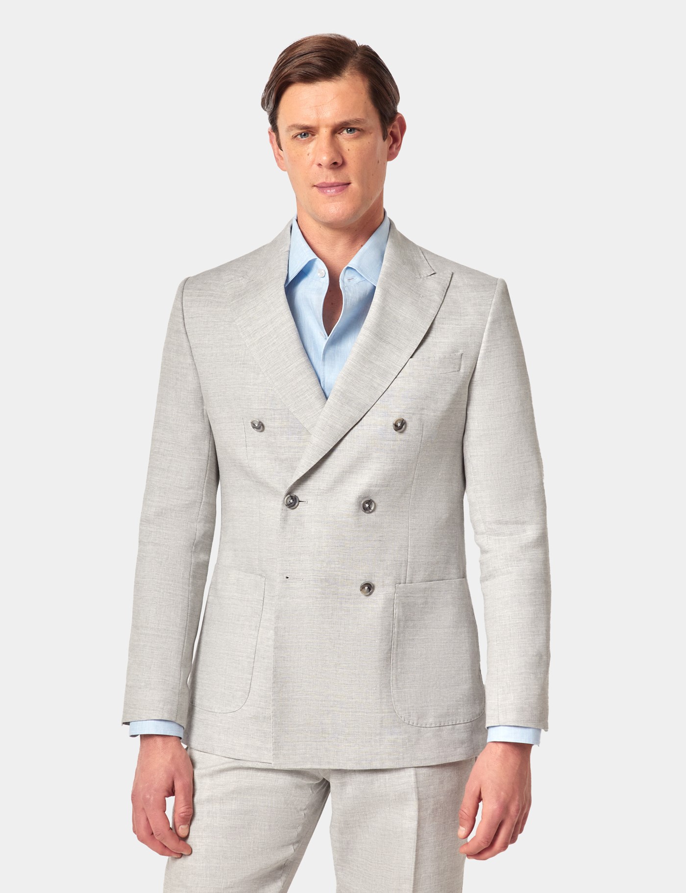 & Slim Fit Light Grey 1913 Suit Jacket short