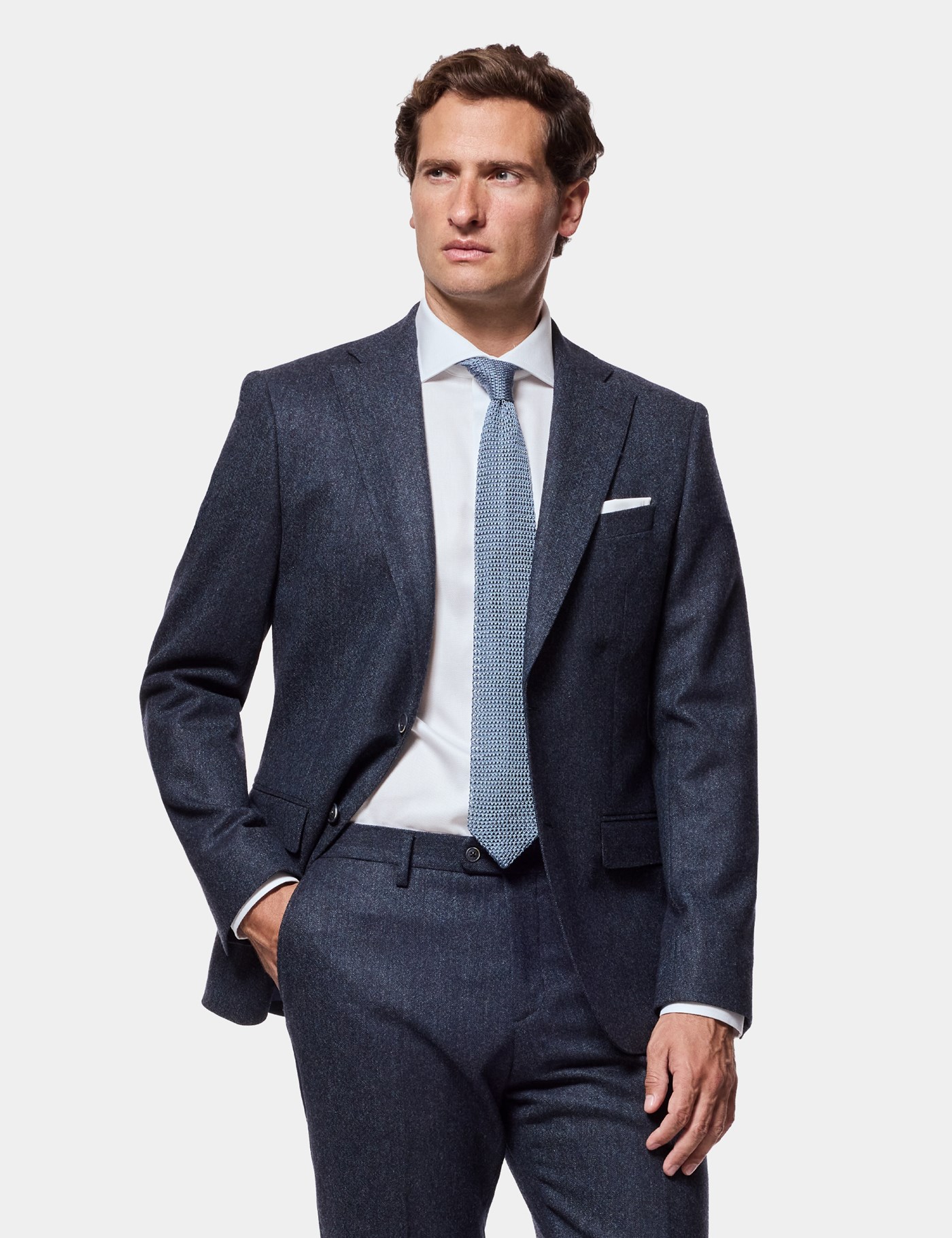 Hawes & Curtis Slim Fit Blue Hopsack 1913 Suit Jacket Size: 38 short (EU 48)