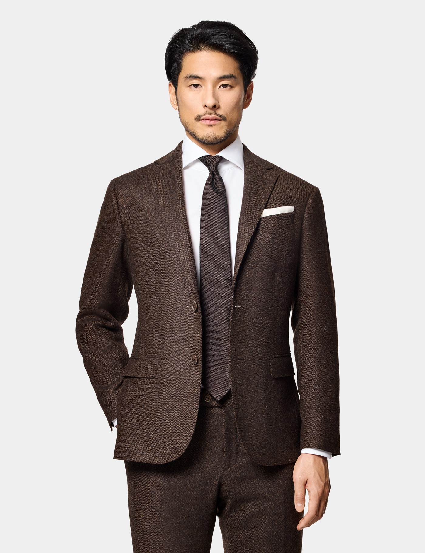 & Slim Fit Herringbone 1913 Suit Jacket short