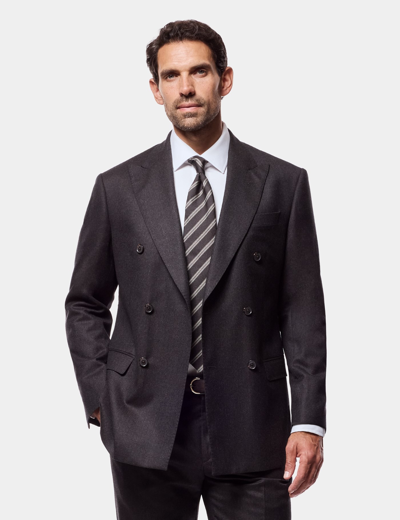 Hawes & Curtis Tailored Fit Brown 1913 Suit Jacket Size: 40 (EU 50)