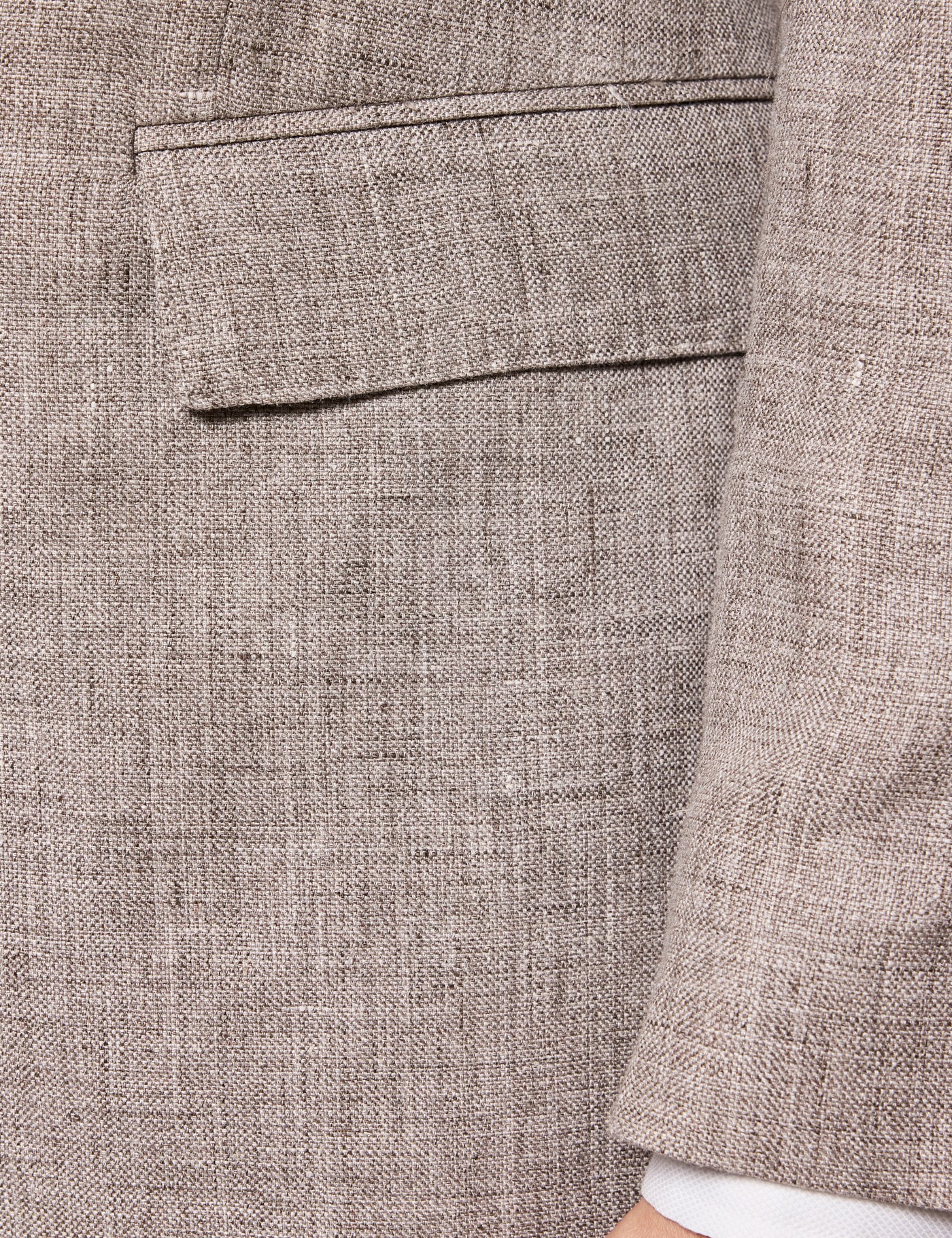 Hawes & Curtis Tailored Fit Brown Melange 1913 Linen Suit Jacket Size: 50 reg (EU 60) image 3
