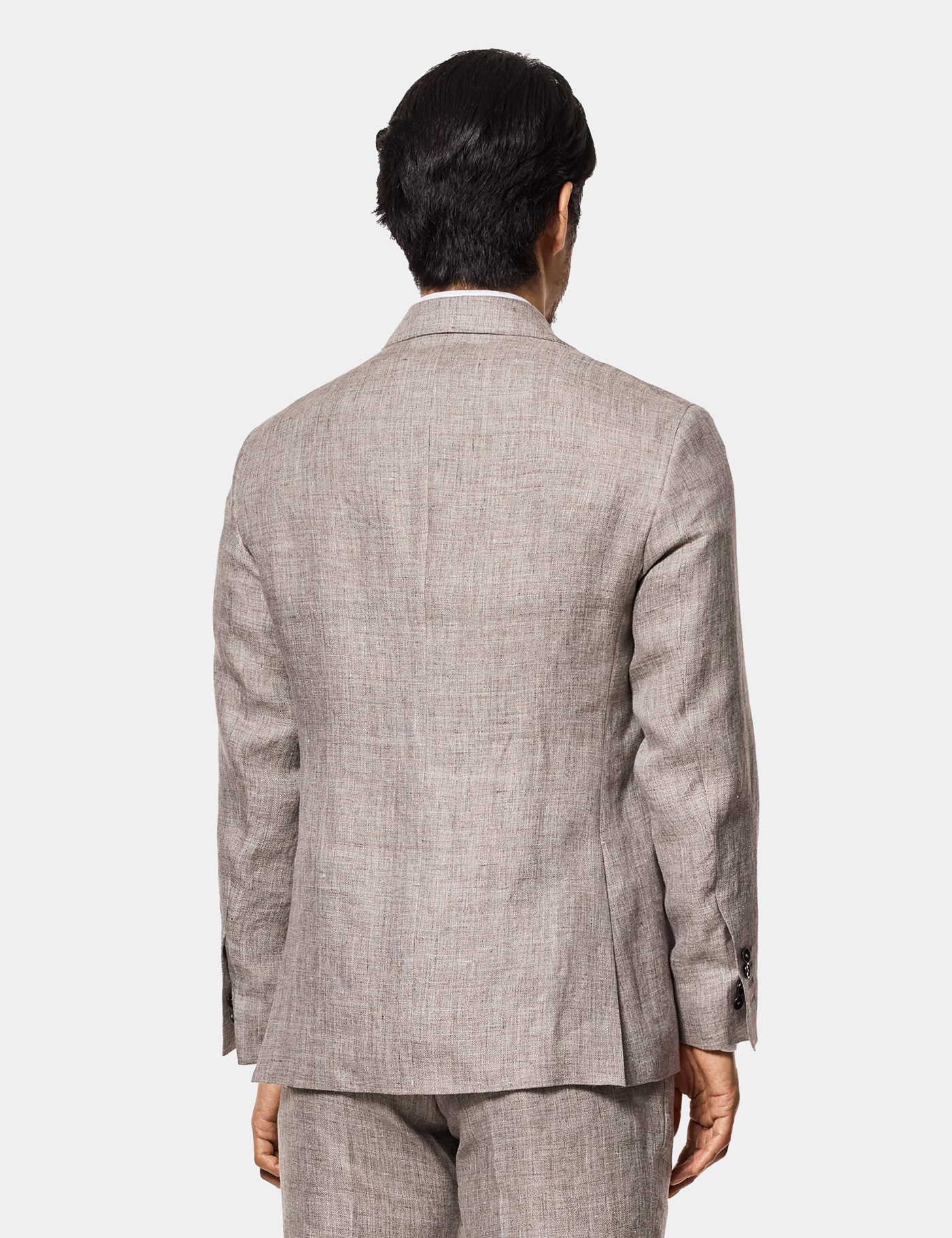 Hawes & Curtis Tailored Fit Brown Melange 1913 Linen Suit Jacket Size: 50 reg (EU 60) image 4