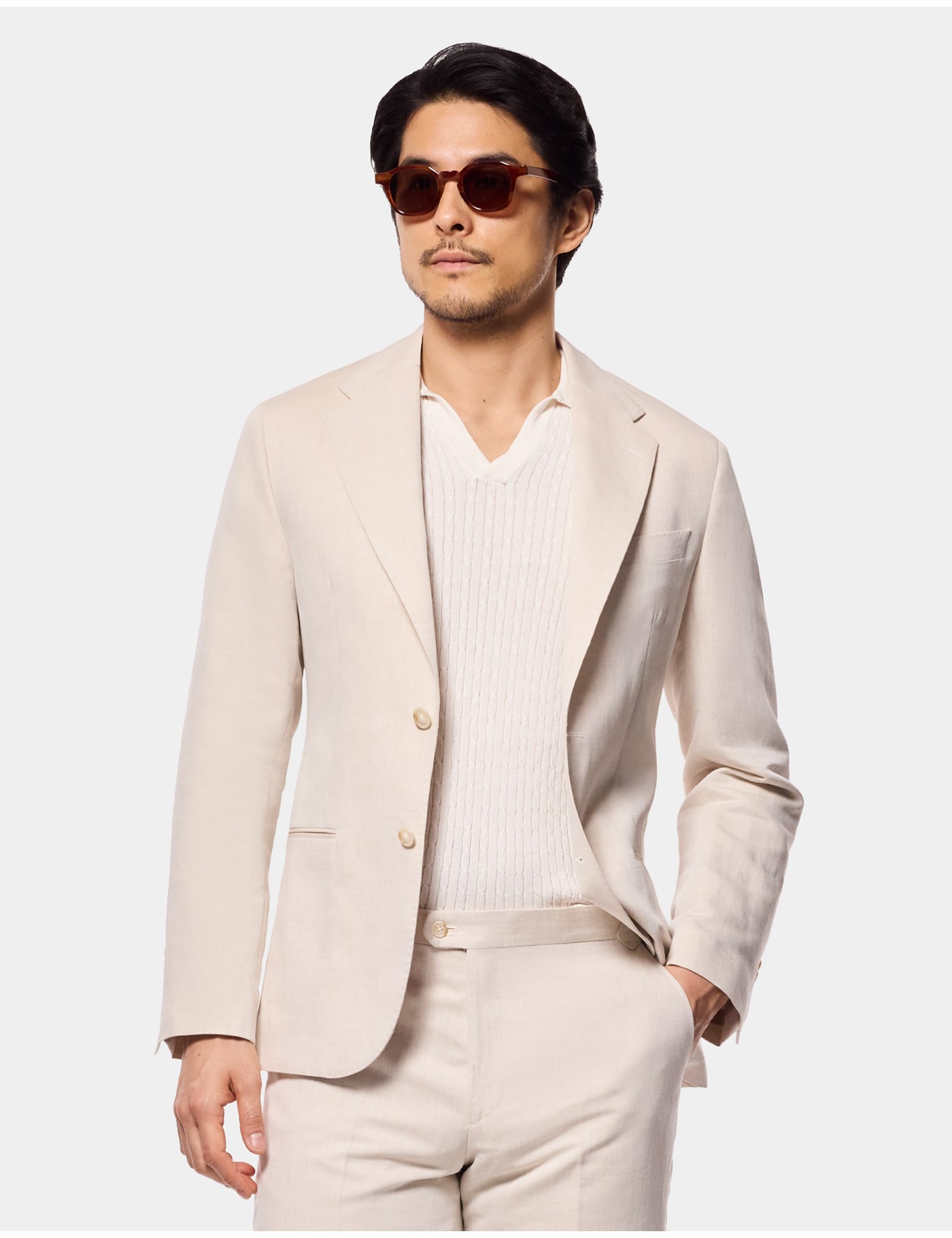 Hawes & Curtis Tailored Fit Beige 1913 Suit Jacket Size: 46 reg (EU 56)