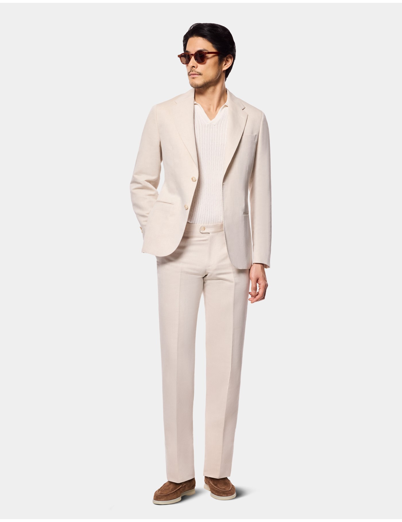 Hawes & Curtis Tailored Fit Beige 1913 Suit Size: One Size image 2