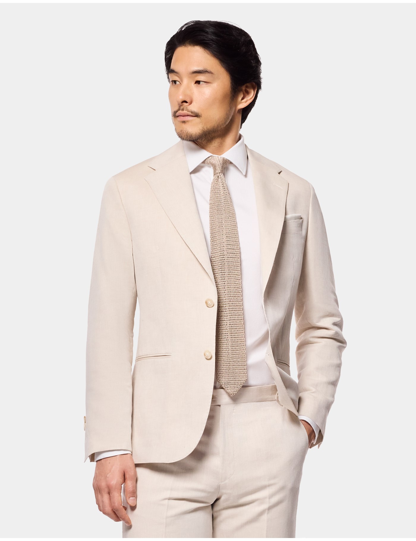 Hawes & Curtis Tailored Fit Beige 1913 Suit Size: One Size image 3