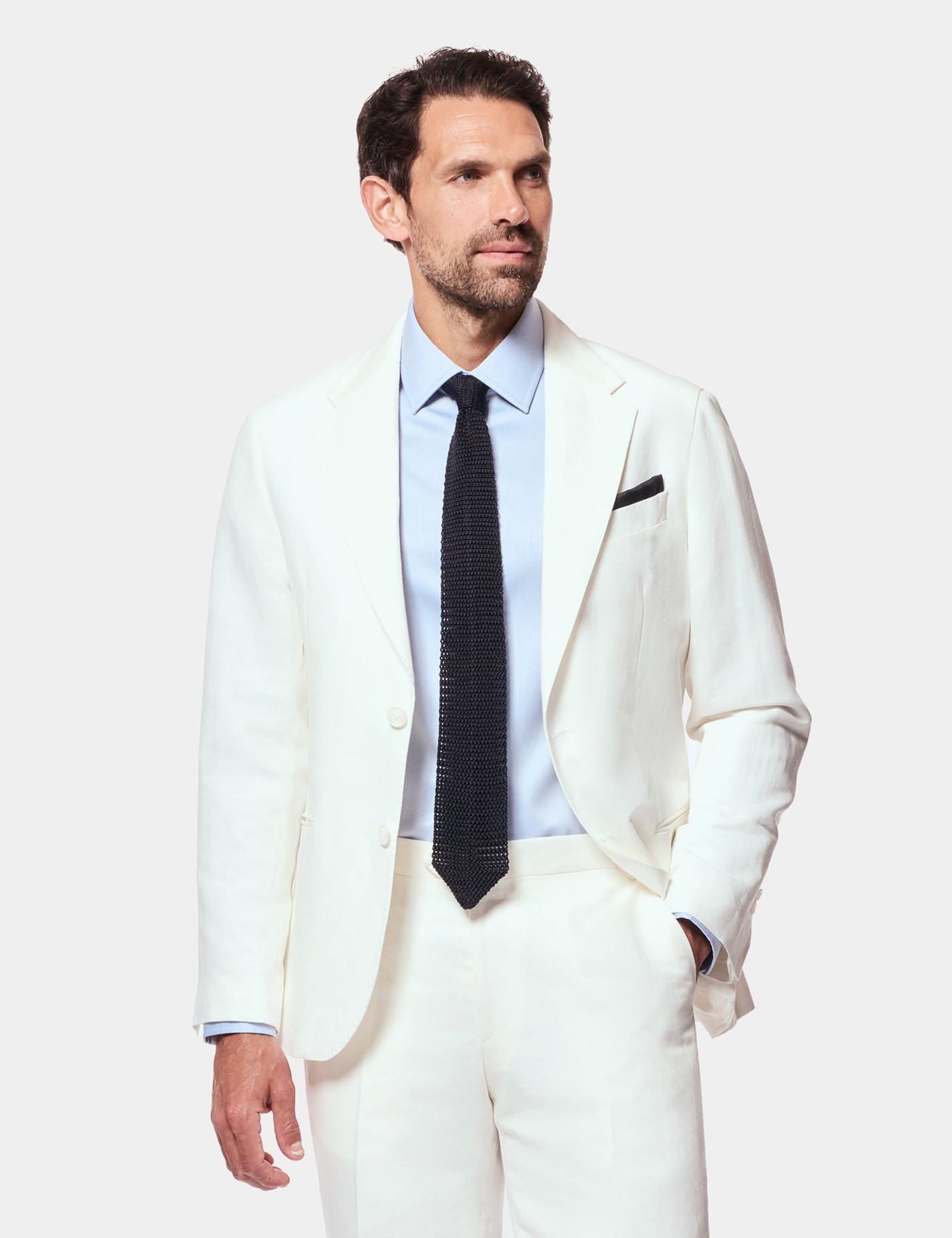 Hawes & Curtis Tailored Fit White 1913 Suit Size: One Size image 3