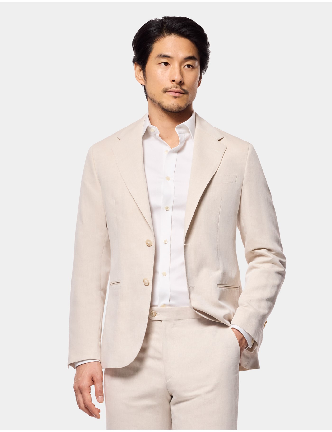 Hawes & Curtis Tailored Fit Beige 1913 Suit Size: One Size image 3