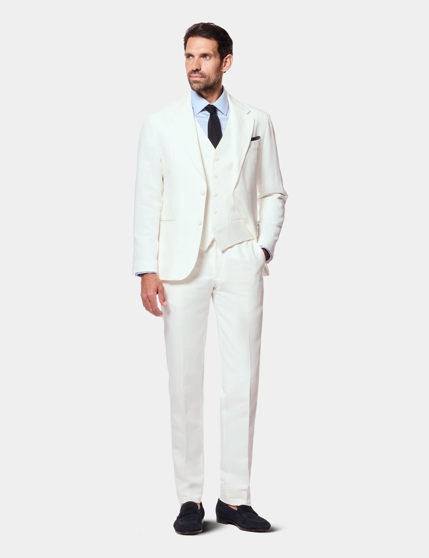Hawes & Curtis Tailored Fit White 1913 Suit Size: One Size image 2