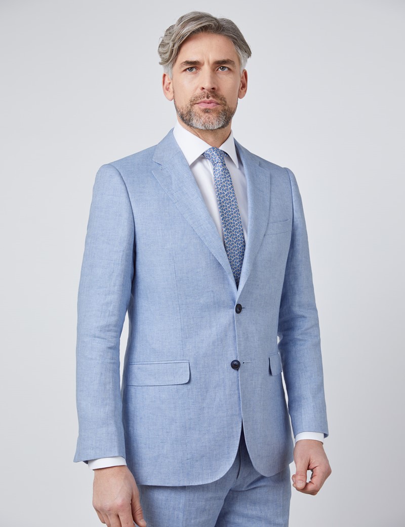 light blue linen blazer