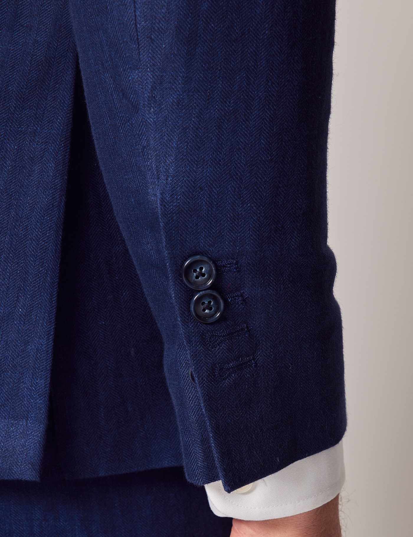 Royal Blue Herringbone Linen Tailored Italian Suit Jacket - 1913 ...