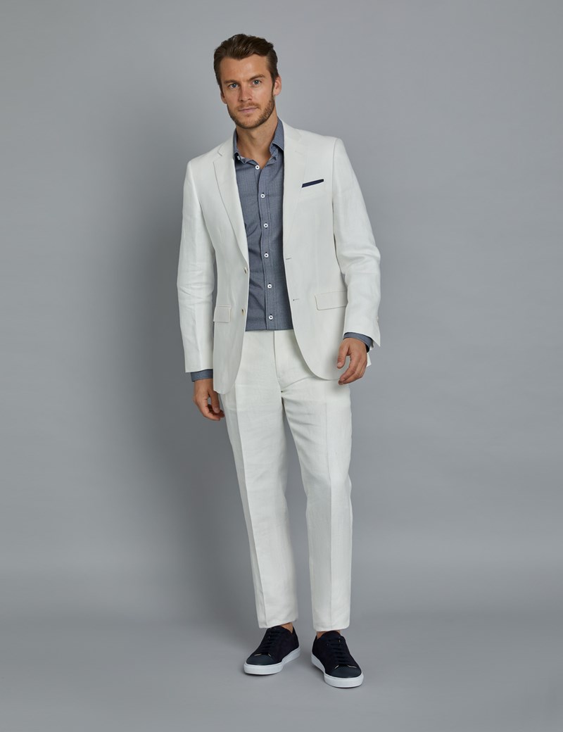 Mens Linen Suits Australia : Men's Grey Linen Slim Fit Suit | Hawes ...