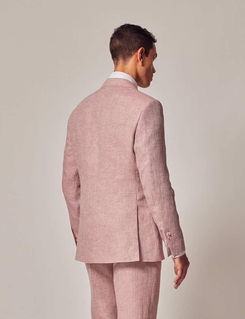 Hawes & Curtis Herringbone Linen Tailored Fit Italian Suit Jacket