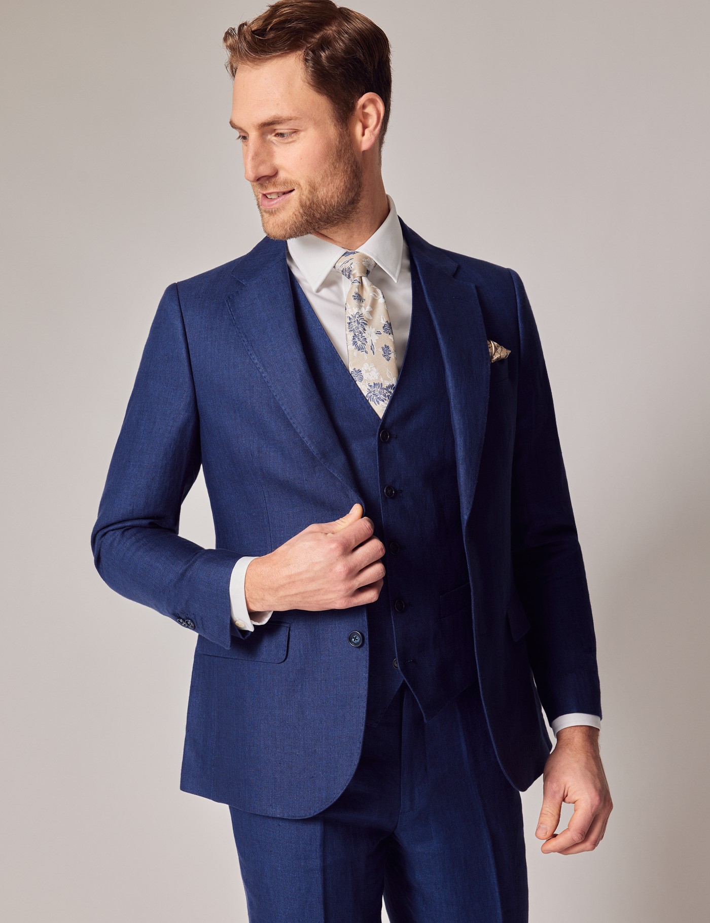 Occasions, Blue Tailored Fit Wedding Suit